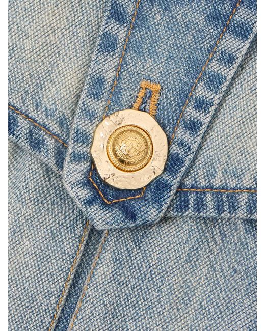 Balmain Blue Minirock Aus Denim Mit Gürtel