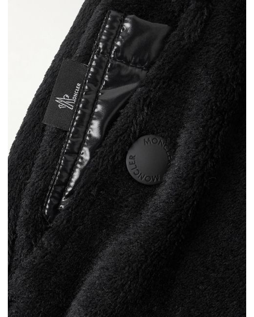 Moncler Black Shell-Trimmed Fleece Tapered Sweatpants