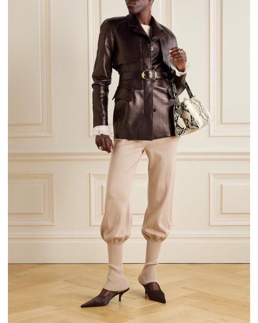 Altuzarra Natural Xander Mulberry Silk And Cotton-Blend Tapered Pants