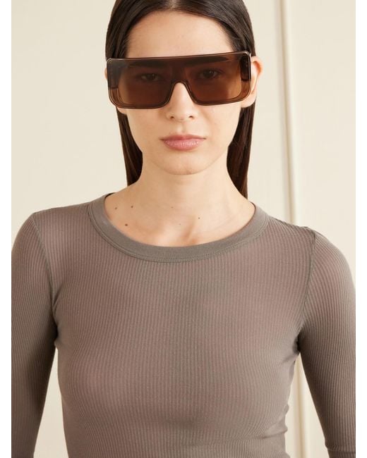 Rick Owens Pink Documta Square Frame Acetate Sunglasses