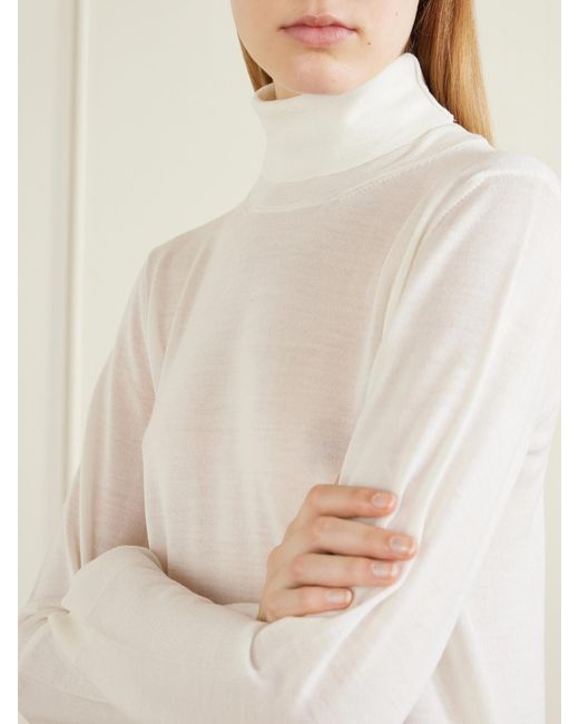 Rohe White Wool And Cashmere-Blend Turtleneck Sweater