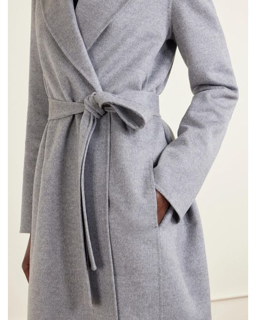 Stella McCartney Gray Iconic Stella Belted Wool Coat