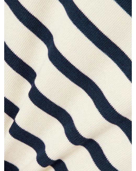 Jil Sander Gray Oberteil Aus Gestreiftem Baumwoll-Jersey