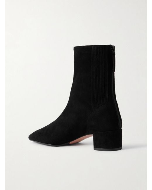 Aquazzura Black Saint Honoré 35 Suede Ankle Boots
