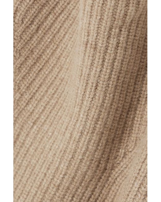 Totême Ribbed Wool And Cashmere-blend Snood in Natural