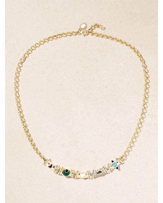 L'Atelier Nawbar Natural Milky Way Kette Aus 18 Karat Mit Mehreren Steinen