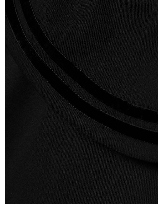 Comme des Garçons Black Velvet-Trimmed Wool-Gabardine Midi Dress