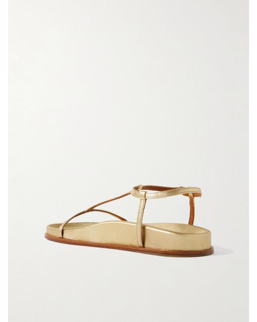 Emme Parsons Natural Aya Sandalen Aus Metallic-Leder