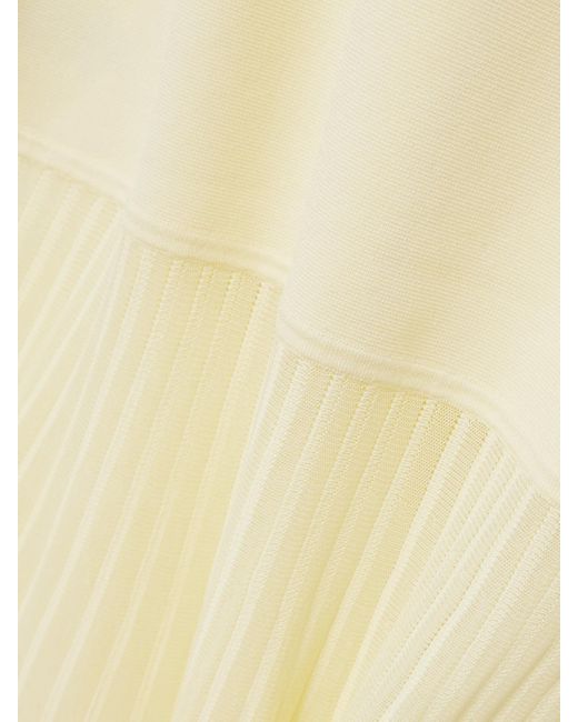 Sir White Elia Off-The-Shoulder Twisted Pleated Knitted Midi Dress