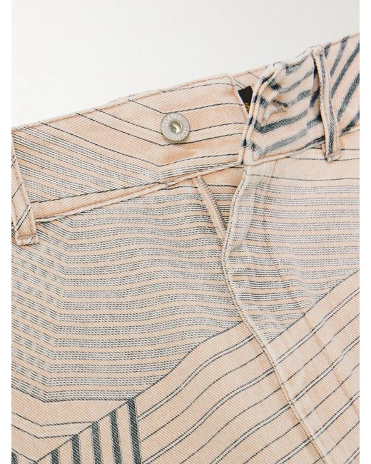 Loewe Natural Paula's Ibiza Leather-Trimmed Printed Straight-Leg Jeans