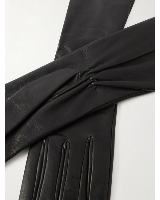 Totême Black Leather Gloves