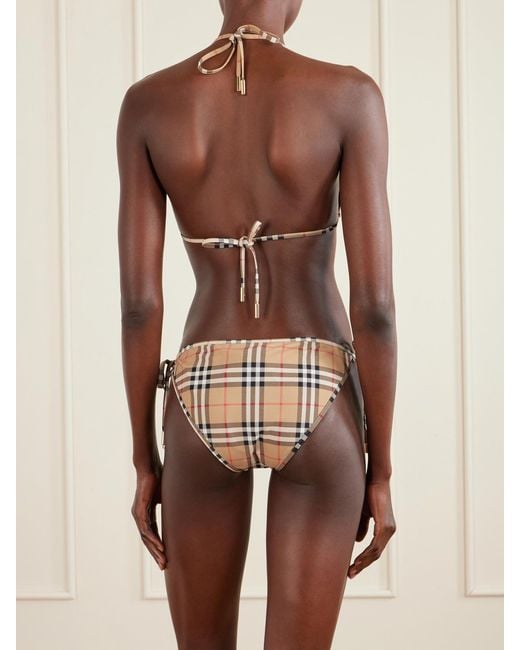 Burberry Natural Checked Triangle Bikini
