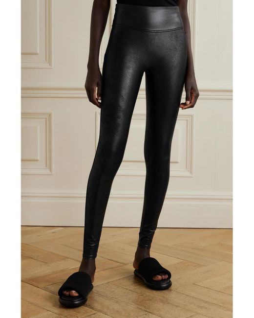 Spanx Gray Faux Stretch-Leather Leggings