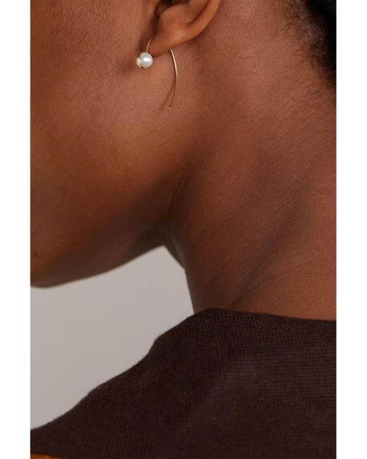 Melissa Joy Manning Brown Wishbone 14-Karat Recycled Pearl Earrings