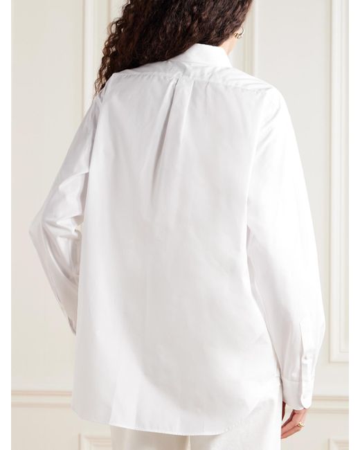 Ralph Lauren White Damien Embroidered Cotton-Poplin Shirt