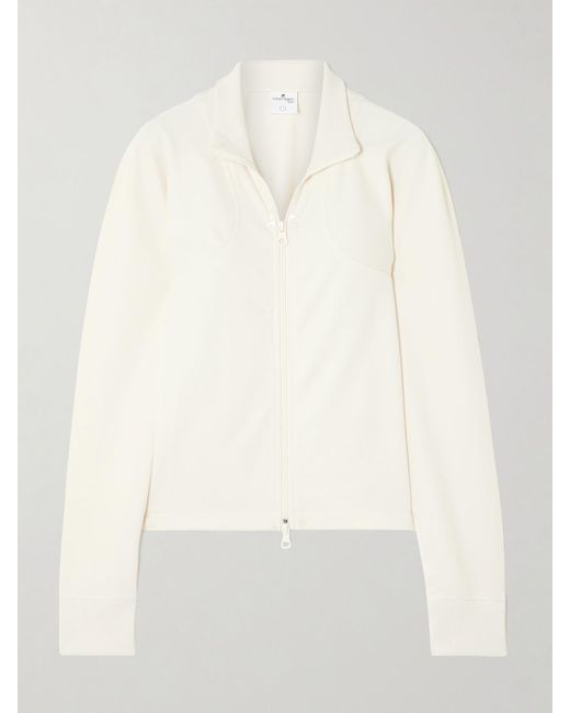 Courreges White Interlock Trainingsjacke Aus Jersey Mit Applikationen