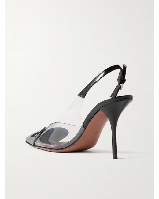 Alaïa White Le Cœur Patent-Leather And Pvc Slingback Pumps