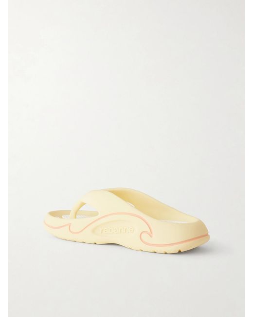 Rabanne Natural 3D Logo-Embossed Thong Sandals