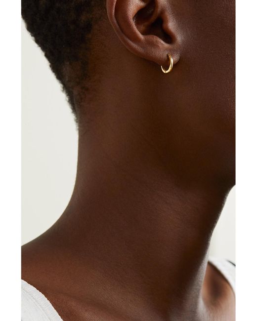 Anita Ko Natural Huggies 18-Karat Hoop Earrings
