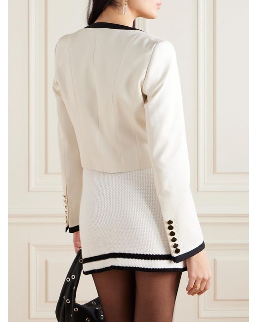 Nina Ricci Natural Cropped Wool-Gabardine Jacket