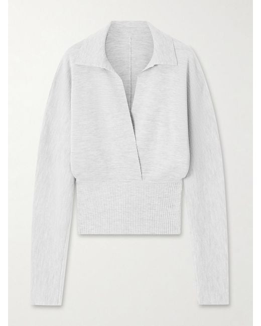 Lanvin White Convertible Wool-Blend Sweater