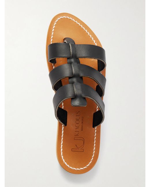 K. Jacques Black Dolon Pantoletten Aus Leder Mit Cut-Outs