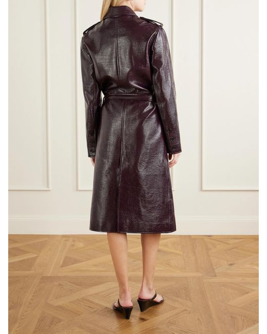 Courreges Purple Belted Cotton-Blend Vinyl Trench Coat