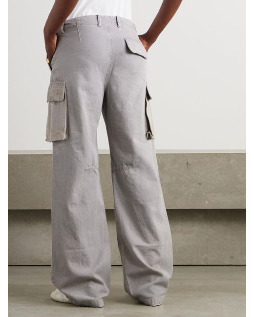 Our Legacy Gray Peak Cargohose Mit Geradem Bein Aus Canvas Aus Einer Baumwoll-Hanfmischung