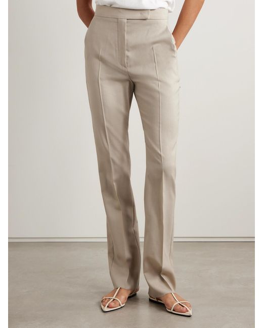 Max Mara Natural Wool, Mohair And Silk-Blend Straight-Leg Pants