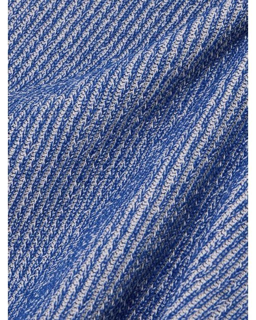 Escvdo Blue Dual Ribbed Cotton Mini Skirt