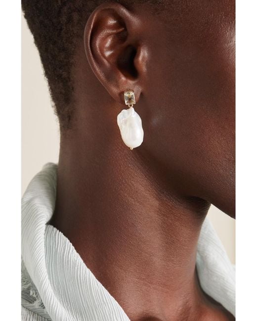 Mateo Natural 14-Karat, Pearl And Amethyst Earrings