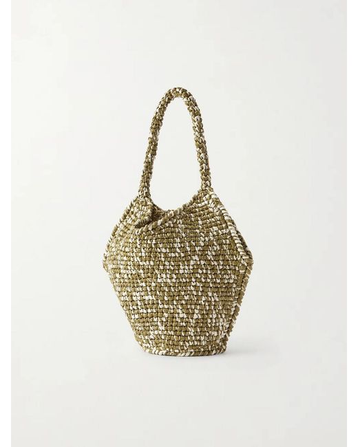 Khaite Metallic Lotus Mini Woven Tote