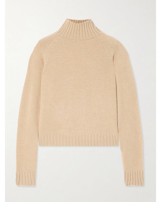 The Elder Statesman Natural Cashmere Turtleneck Sweater