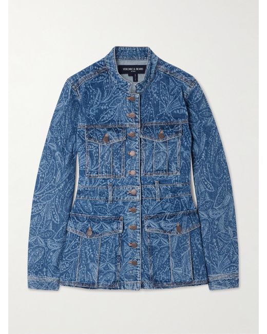 Veronica Beard Blue Tika Bleached Denim Jacket
