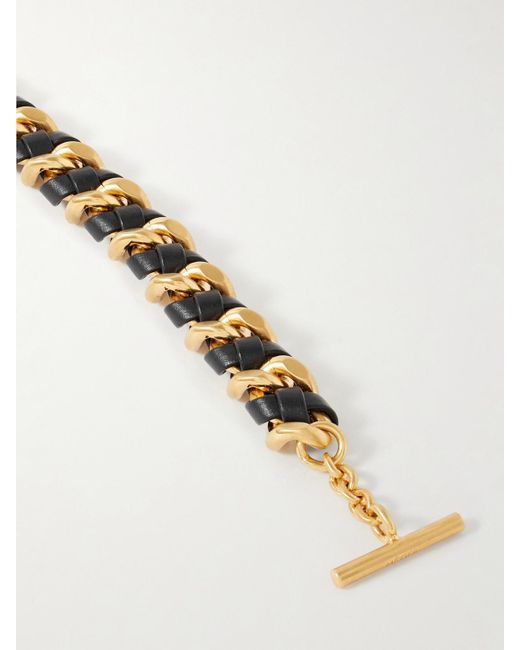 Metier White Large-Tone Leather Bag Chain