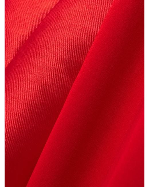 Solace London Red Ulla Robe Aus Crêpe Und Twill Mit Falten