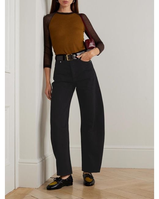 Agolde Black Luna High-Rise Barrel-Leg Organic Jeans