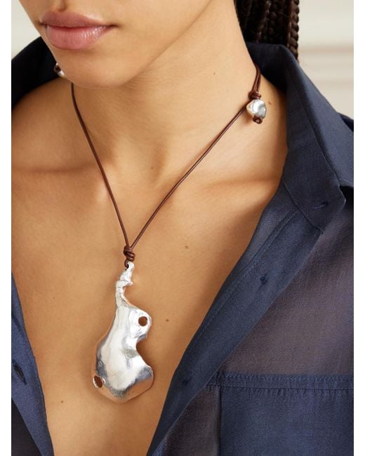 Alighieri Natural The Bones Of Rebirth Recycled And Leather Necklace