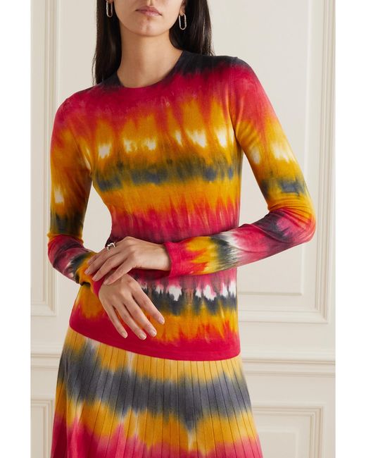 Gabriela Hearst Red Miller Tie-Dyed Cashmere Sweater