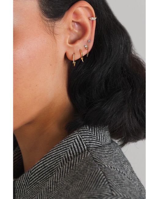 Maria Tash White 3.5Mm Ball Trinity Threaded Stud 14-Karat Single Earring