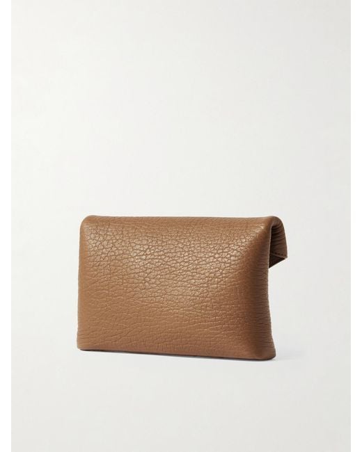 Saint Laurent Brown Cassandre Mini Textured-Leather Shoulder Bag