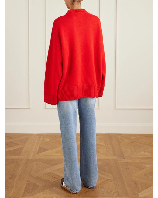The Elder Statesman Red Pali Cashmere Sweater