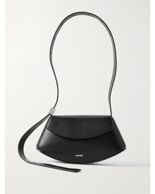 Jil Sander Black Eldorado Small Leather Shoulder Bag