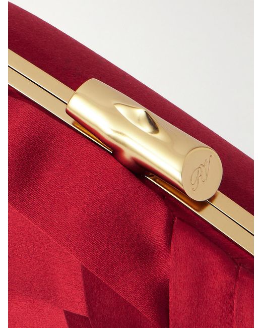 Roger Vivier Red Boite De Nuit Rose Embellished Satin Clutch