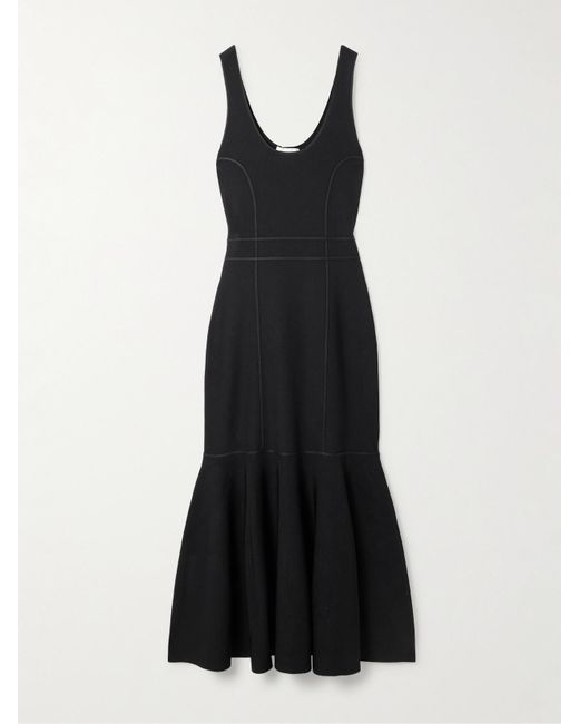 Zimmermann Black Midikleid Aus Strick Mit Volant