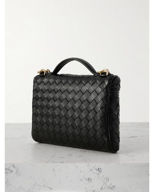 Bottega Veneta Black Bang Bang Small Intrecciato Leather Tote