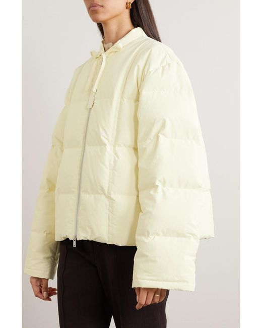 Jil Sander Natural Cropped Quilted Shell Down Jacket