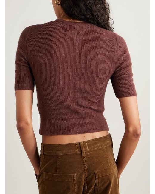 Citizens of Humanity Red Tabitha Ribbed Wool And Cashmere-Blend Cardigan