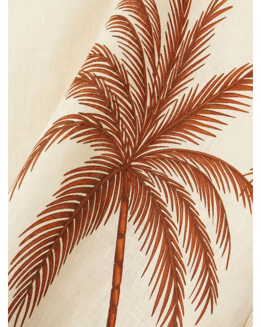 ANDRES OTALORA Natural Y El Mar Printed Linen Mini Dress