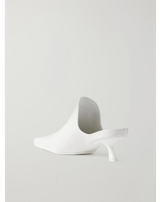 Loewe White Emily Leather Mules